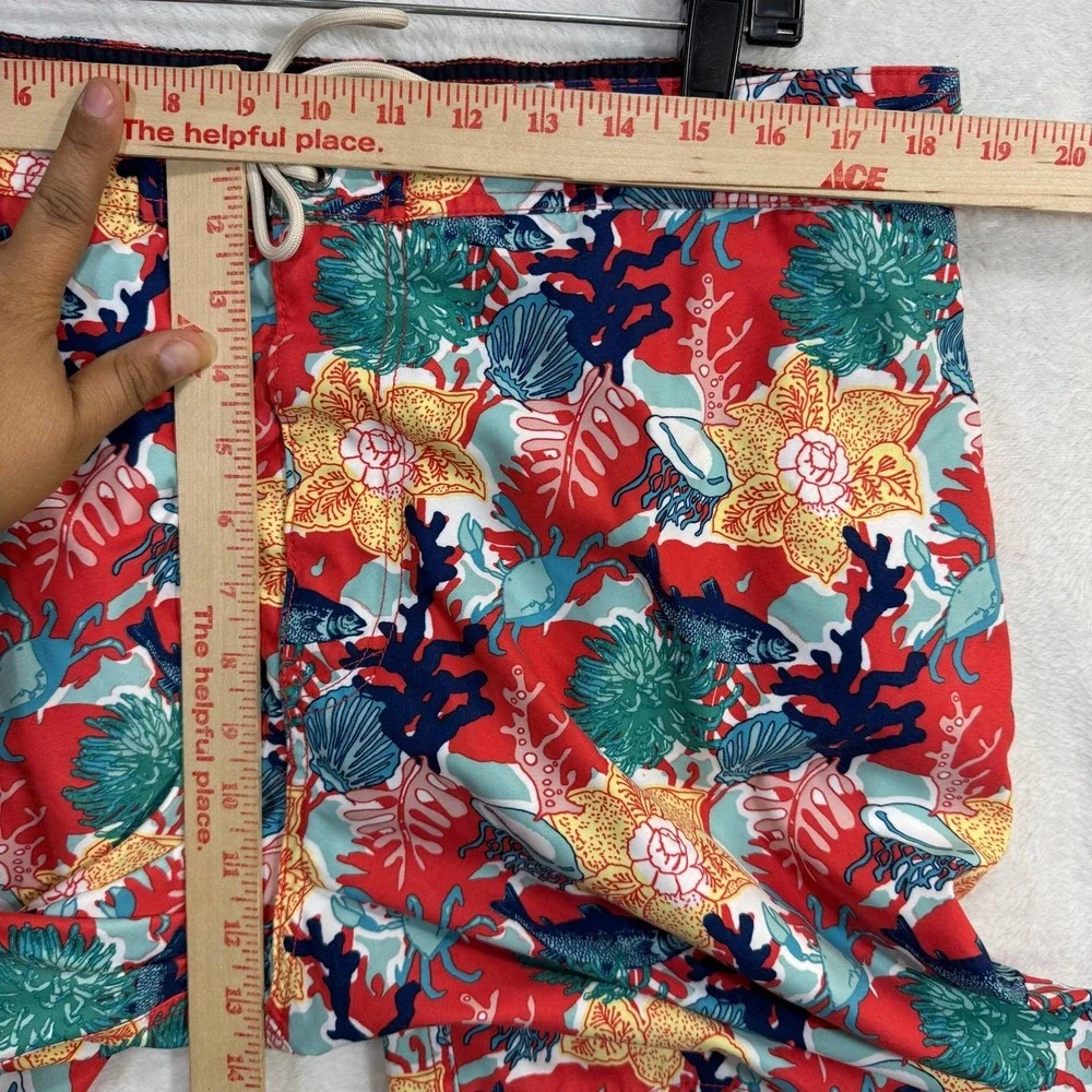 Nautica XL Swim Trunks Board Shorts Beach Coral Fish Jellyfish Drawstring Summer
